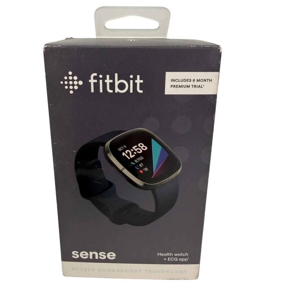 Fitbit Sense Smartwatch Carbon Graphite Stainless Steel FB512 Smart Watch Black